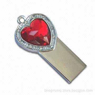 Heart-shaped Gift USB 2.0 Drives, OEM Orders are Welcome